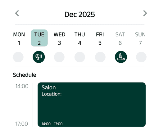Calendar view